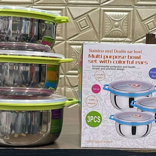 3-Piece Stainless Steel Multipurpose Bowl Set