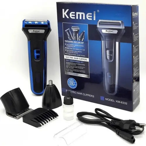 KEMEI 3-in-1 Rechargeable Electric Shaver & Trimmer – KM-6333