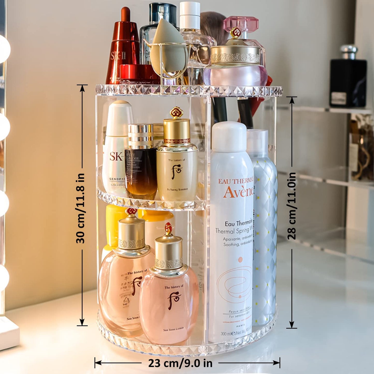 360° Rotating Adjustable Makeup Organizer