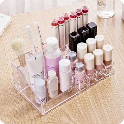 Clear Acrylic Makeup Organizer – Multi-Section