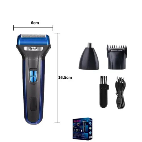 KEMEI 3-in-1 Rechargeable Electric Shaver & Trimmer – KM-6333