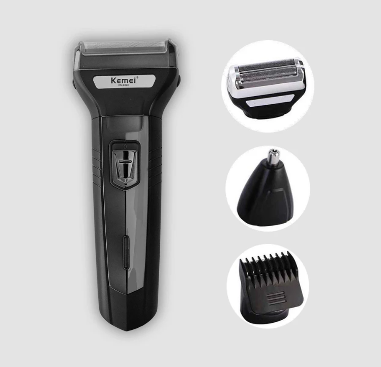 KEMEI 3-in-1 Rechargeable Electric Shaver & Trimmer – KM-6333