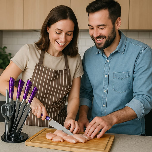 Royal Luxe 8-Piece Kitchen Knife Set with Acrylic Stand