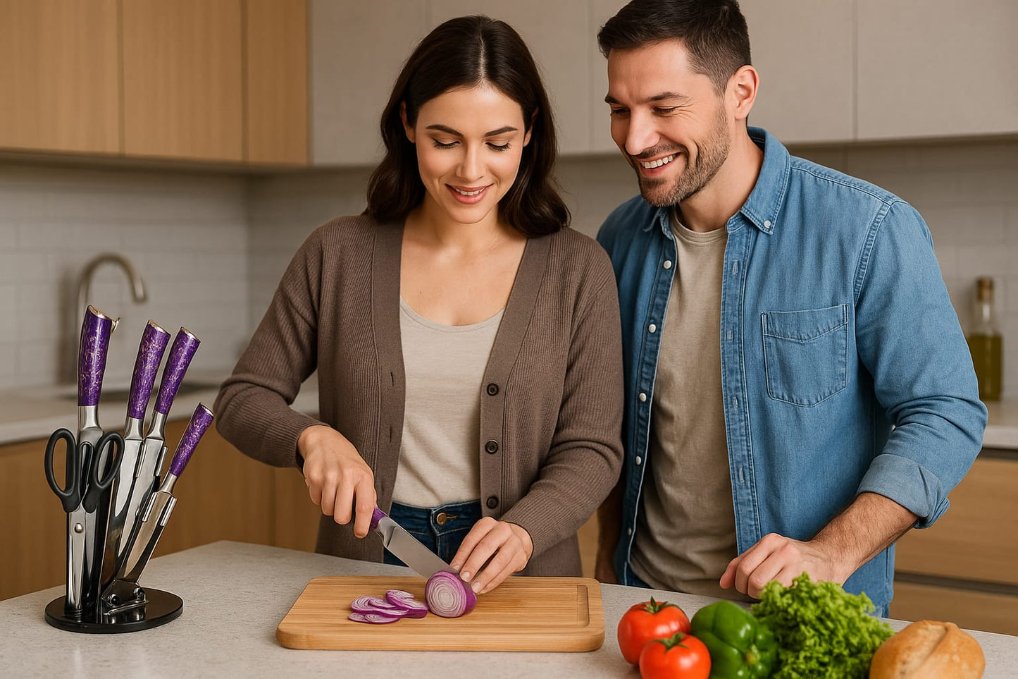 Royal Luxe 8-Piece Kitchen Knife Set with Acrylic Stand