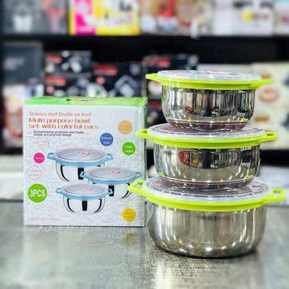 3-Piece Stainless Steel Multipurpose Bowl Set